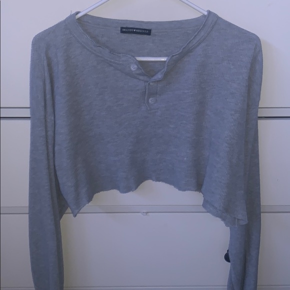 Brandy Melville Tops - Brandy Melville Grey Long Sleeve